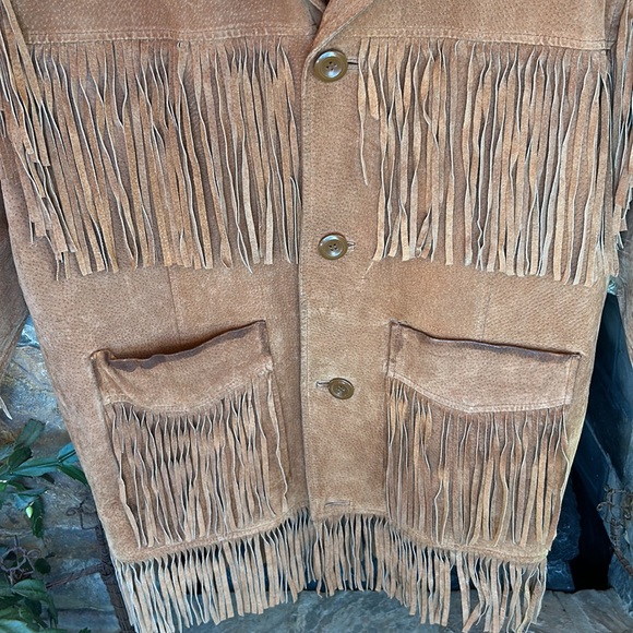 Leather Gallery Vintage 💯 Leather FringedCowboy Jacket Sz Small Men’s Authentic - Picture 4 of 16